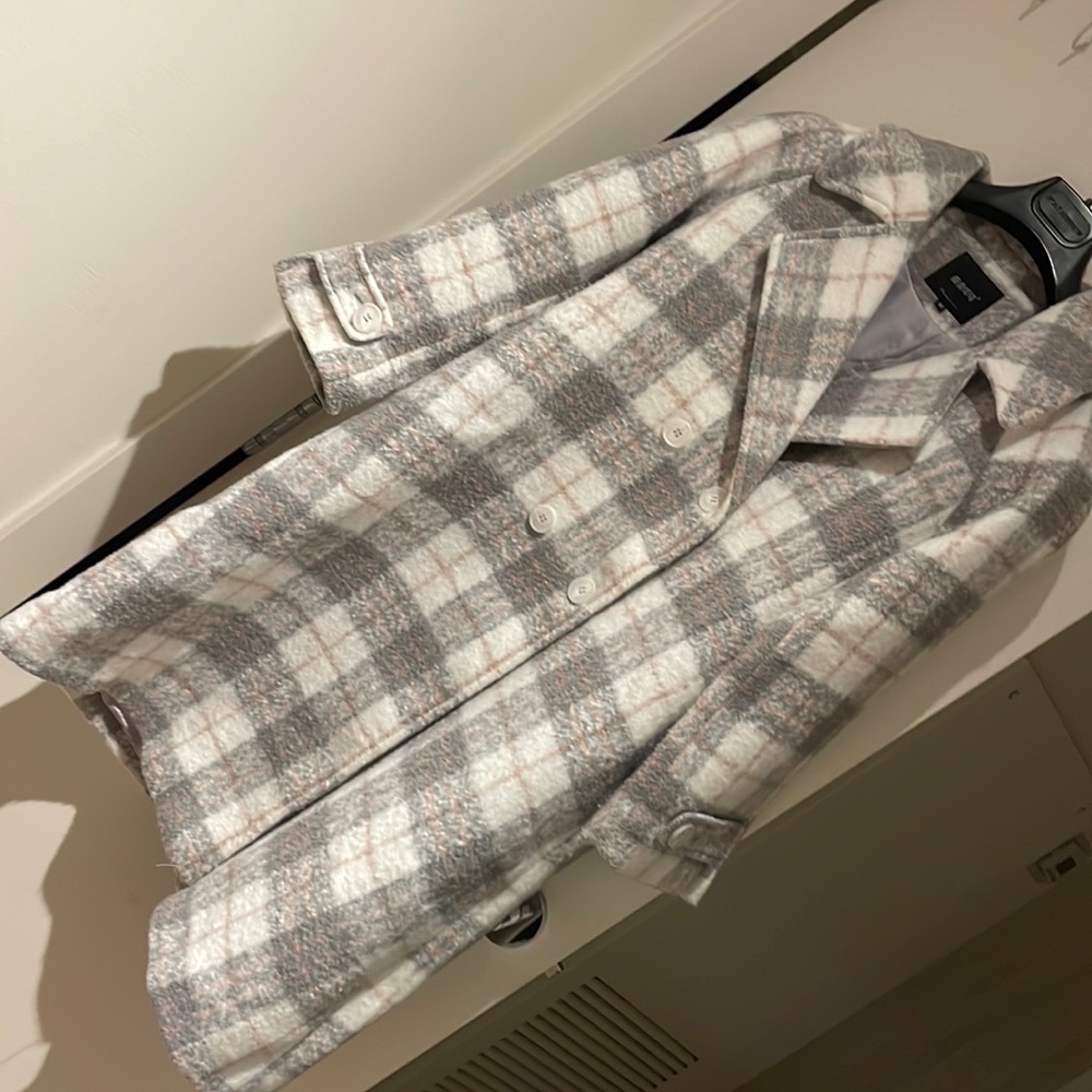 Plaid Slouch vegan wool Coat